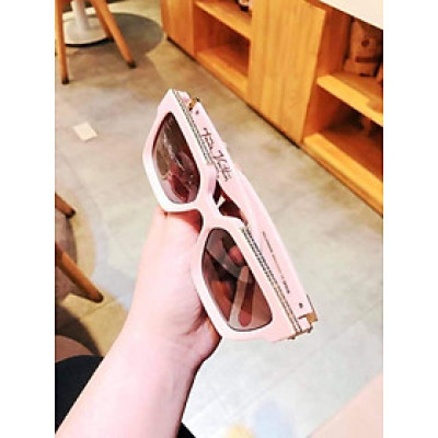 Kính râm, Kính mát Mắt Vuông Viền Vàng Thời Trang Cao Cấp Cho Nữ (Hồng)