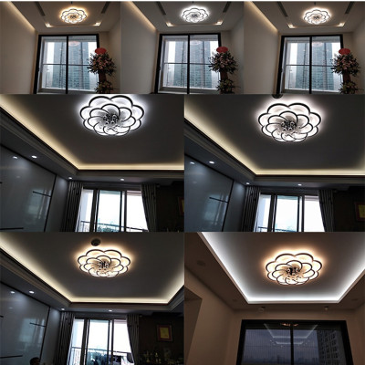 Đèn ốp trần,Đèn mâm Led Hoa Mai có khiển từ xa thay đổi chế độ màu ánh sáng,phù hợp phòng khách hoặc ngủ - Hàng chính hãng Klasse