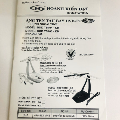 ANTEN BÀN DVB T2 HKD 105 HOÀNH KIẾN ĐẠT ,HÀNG CHÍNH HÃNG.