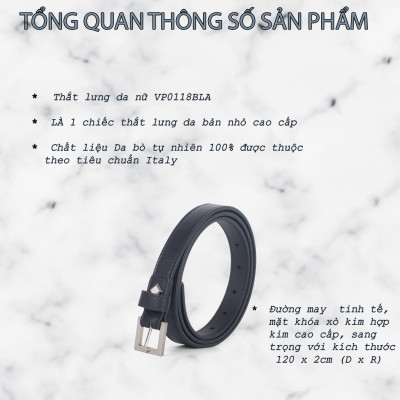 Thắt Lưng Da Nữ Gianni Conti Italy VP0118BLA  - Đen