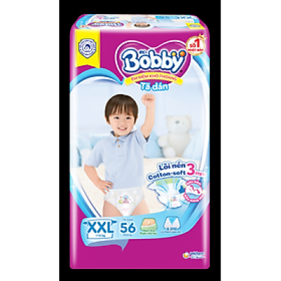 Tã Dán Bobby Siêu Mỏng Gói Cực Đại XXL56 (56 Miếng)