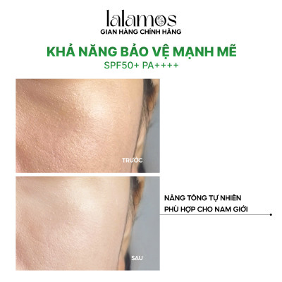 Kem chống nắng Lalamos nhụy Kim Ngân Hoa tone up unisex SPF 50+ PA++++ 50ml