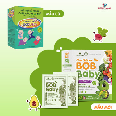 Cốm bổ sung chất xơ cho bé BobBaby Dân Khang hỗ trợ tiêu hóa giảm táo bón hộp 20 gói
