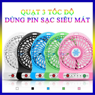 Quạt 3 Tốc Độ Dùng Pin Sạc Siêu Mát Phụ Kiện