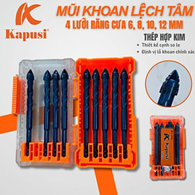 Mũi Khoan Lệch Tâm 4 Cạnh Răng Cưa Kapusi – Khoan Mạnh, Chính Xác, Đa Năng