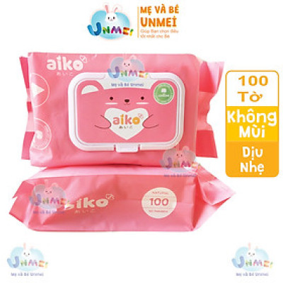 HCM - KHĂN GIẤY ƯỚT AIKO KHÔNG MÙI LOẠI 100 TỜ