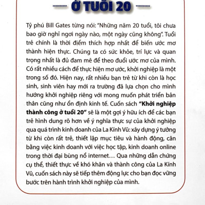 Khởi Nghiệp Thành Công Ở Tuổi 20