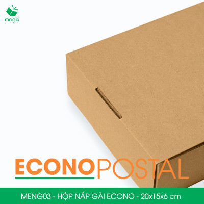 MENG03 - 20x15x6 cm - 100 Hộp carton nắp gài đóng hàng giá rẻ, hộp gói hàng, hộp quà thời trang