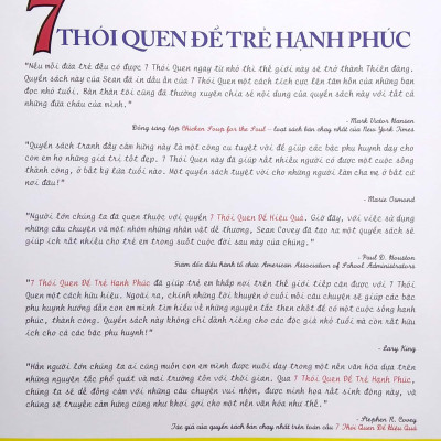 7 Thói Quen Để Trẻ Hạnh Phúc (Song Ngữ) (Tái Bản 2022)