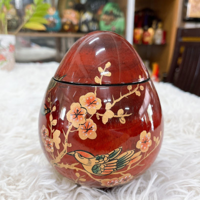 Hủ trứng sơn mài cao cấp đa dạng màu sắc thích hợp đựng đồ vật nhỏ, bánh kẹo, làm quà tặng,...