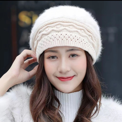Nón len mũ nồi nón beret nữ lông thỏ 2lớp mẫu mới thời trang Hàn Quốc dona23112001