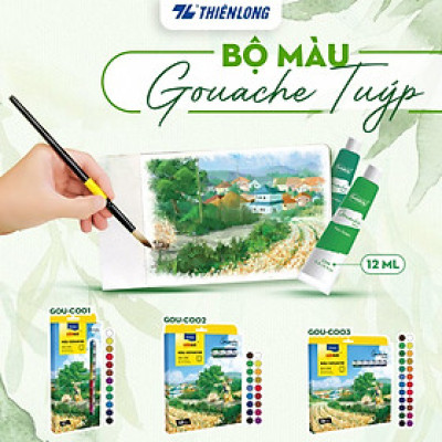 Bộ 12/18/24 màu Gouache dạng tuýp 12ml Thiên Long Colokit