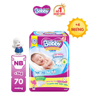 Tã dán sơ sinh êm mềm khô thoáng Bobby
