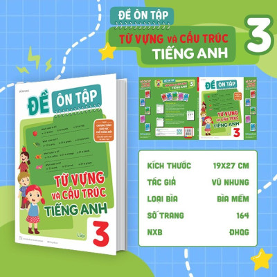 Sách - Đề Ôn Tập Từ Vựng Và Cấu Trúc Tiếng Anh Lớp 3 - Megabook