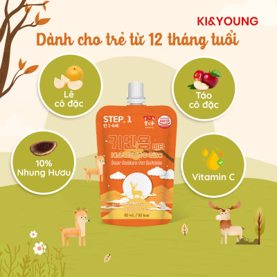 Combo Gạc hươu non/Nước nhung hươu cho bé từ 1 tuổi Ki&Young - ALADDINVINA