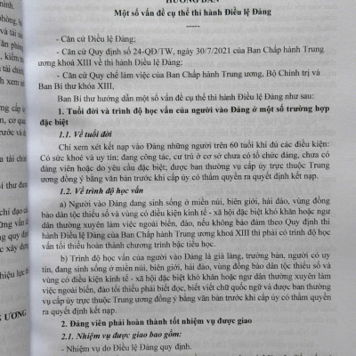 Sách Điều Lệ Đảng Cộng Sản Việt Nam - Văn Bản Quy Định Chi Tiết Thi Hành (V2565T)