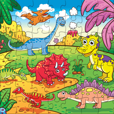 Tranh xếp hình Tia Sáng Công viên khủng long ( 63 mảnh)