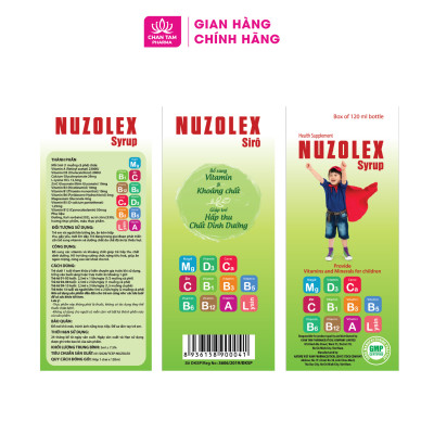 [Chính Hãng] Siro Ăn Ngon Cho Trẻ Nuzolex 120ml - Bổ Sung Vitamin Và Khoáng Chất