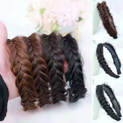 Bờm tóc tết thắt bím tóc giả xương cá phong cách tự nhiên