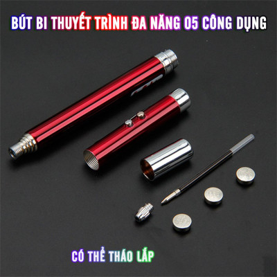 Bút bi thuyết trình đa năng 5 trong 1 - nhiều màu  - Hàng chính hãng / Hàng nhập khẩu