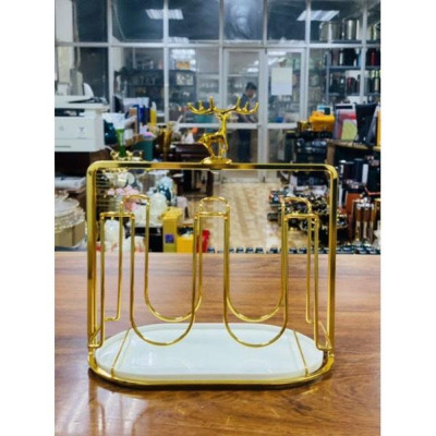 COMBO BỘ BÌNH CỐC THỦY TINH CHỊU NHIỆT CAO CẤP KÈM KHAY VƯƠNG MIỆN VÀNG VÀ GIÁ ÚP CỐC