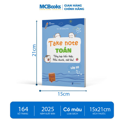 Sách - Take Note Toán lớp 10 – Hiểu nhanh, nhớ lâu, áp dụng tốt