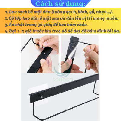 Móc Treo Tường Dán Đa Năng 6 Móc -Giá Treo Dụng Cụ Nhà Bếp Dán Tường Không Cần Khoan -Kệ Treo Khăn Và Dụng Cụ Nấu Ăn Gọn Gàng Tiện Dụng -Móc Treo Tường Chống Thấm Cho Phòng Bếp / Nhà Tắm -Thanh Treo Nhà Bếp Dán Tường Siêu Chắc -Móc Treo Đa Năng