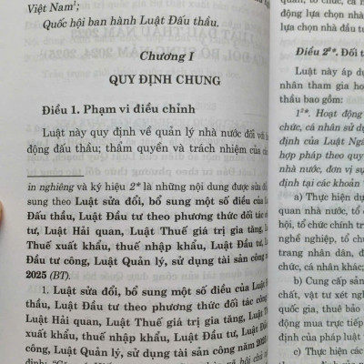 Luật Đấu Thầu năm 2023 (Sửa đổi, bổ sung năm 2024, 2025)
