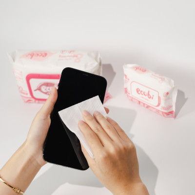 Khăn ướt cho bé Ecobi Hương dịu nhẹ không cồn không paraben an toàn cho trẻ sơ sinh