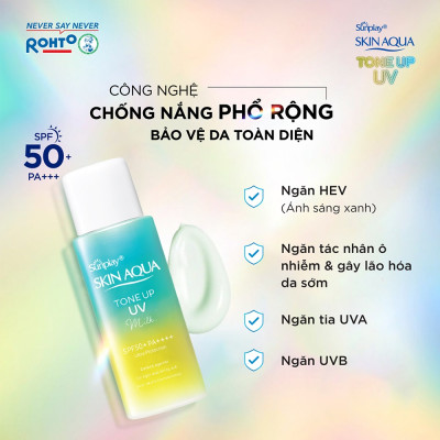 Sữa Chống Nắng Sunplay Skin Aqua Tone Up UV Milk Mint SPF50+ PA++++ Hiệu Chỉnh Sắc Da 50g
