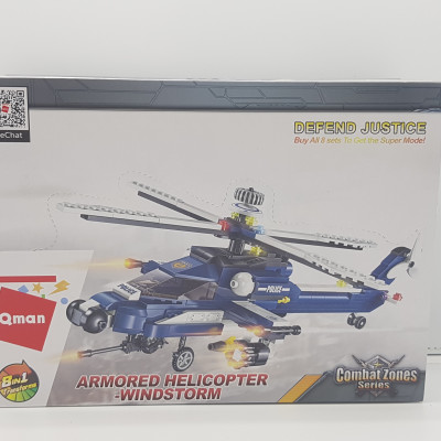 Đồ chơi lắp ghép xếp hình  Trực thăng chiến đấu 8 trong 1 Qman 1801