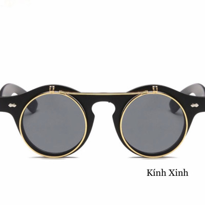 Kính râm cận 2 Tròng 2in1 Lật Nắp Đa Năng Phong Cách Retro 
