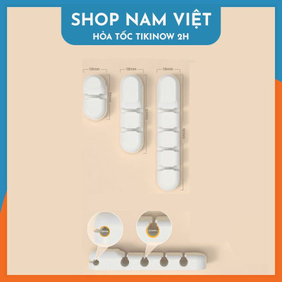 Thanh Kẹp Silicon Dán Tường Quản Lý Dây Cáp, Dây Sạc Điện Thoại - Hàng Chính Hãng