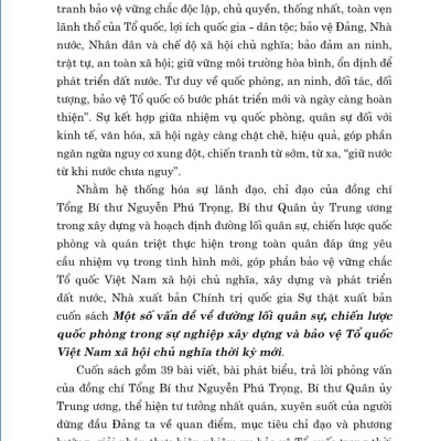 Một số vấn đề về đường lối quân sự, chiến lược quốc phòng trong sự nghiệp xây dựng và bảo vệ Tổ quốc Việt Nam xã hội chủ nghĩa thời kỳ mới