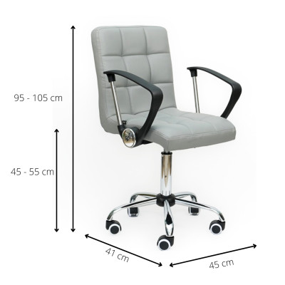 Ghế xoay làm việc nhỏ gọn Ghế tiếp tân nệm simili chân tăng giảm cao cấp CE1009-P Nội thất CAPTA Morden Office Chair 