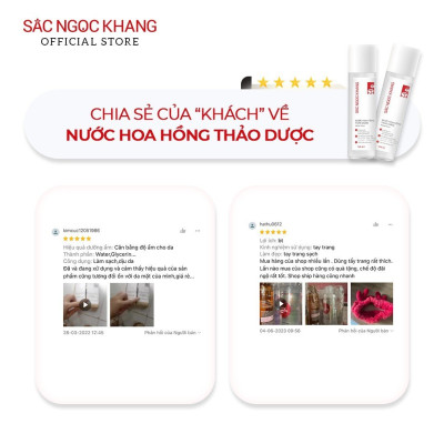 Nước Hoa Hồng Sắc Ngọc Khang 145ml chiết xuất từ 5 loại thảo dược giúp da cân bằng độ ẩm