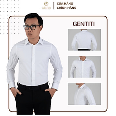 Áo sơ mi nam dài tay màu trắng không túi GENTITI by Thái Tuấn -  1C803HAKT101