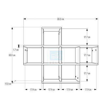 Kệ Gỗ Treo Tường 7 Ngăn Juno Sofa CTKT519 KT 80x15x60cm