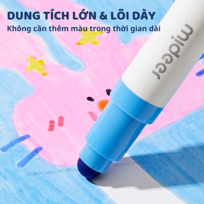 Bút màu nước 2 đầu, kèm dấu cho bé xóa được mideer  Round-Tip Stamper Washable Marker