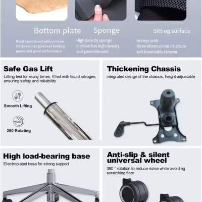 Ghế nhập khẩu, ghế văn phòng công thái học Ergonomic, xoay 360, full lưới chỗ ngồi, ngả lưng 155 độ