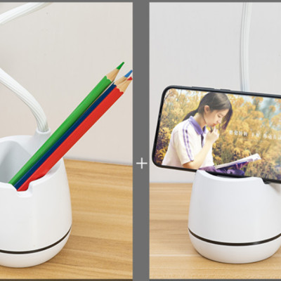 Đèn Led Chống Cận Để Bàn Có Hộp Bút, Giá Để Điện Thọai PaKaSa - Hàng Chính Hãng