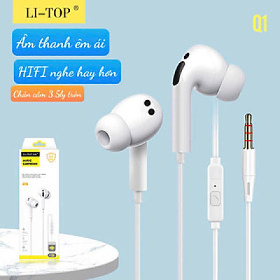 Tai nghe Rio Tinto Lip-Top Q1 check QR kiểm tra chính hãng, có Micro và nút nhận cuộc gọi, Hàng Chính Hãng bảo hành 12 tháng