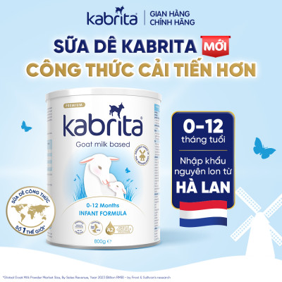 [Phiên bản mới] Sữa dê Kabrita số 1 cho trẻ 0-12 tháng - Lon 800g