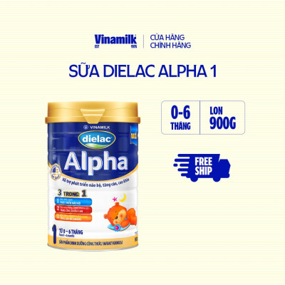 Hộp Sữa bột Vinamilk Dielac Alpha 1 - Hộp thiếc 900g (cho bé từ 0 - 6 tháng tuổi)