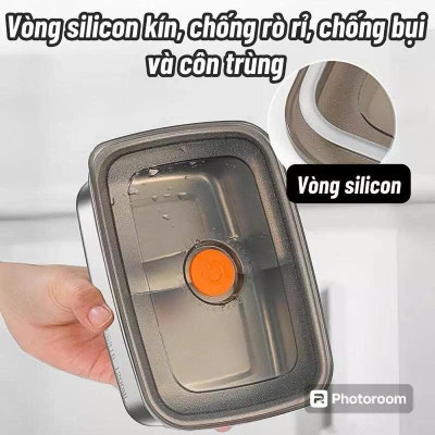 Hộp Inox 150ML Dày Dặn, Nắp Đậy Silocon Hút Chân Không, zoang chống chàn