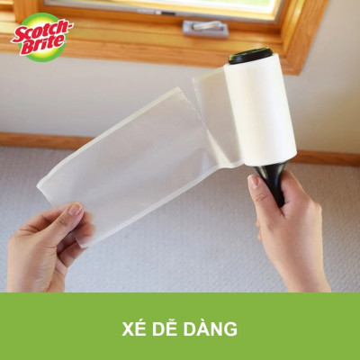 Cây lăn bụi siêu dính loại lớn 56 lớp Scotch-Brite 3M 837R - xé dễ dàng, không để lại keo, lấy sạch bụi bẩn