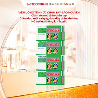 Combo 4 Hộp Viên uống tê nhức chân tay Bảo Nguyên 30 viên giúp hỗ trợ duy trì hoạt động tự nhiên của chân tay