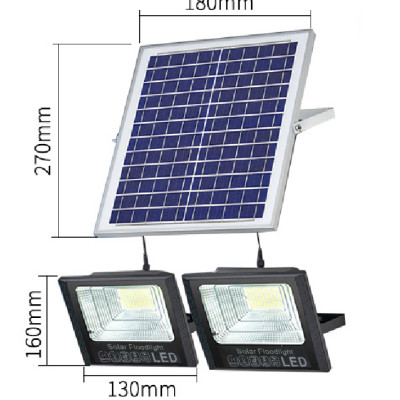 Đèn năng lượng mặt trời 2 bóng, Đèn pha Led năng lượng mặt trời 65w, 120W, 200W, chính hãng sáng 10-12h không tốn điện cảm biến ánh sáng, chống sét, chống nước IP67, vỏ nhôm nguyên khối.