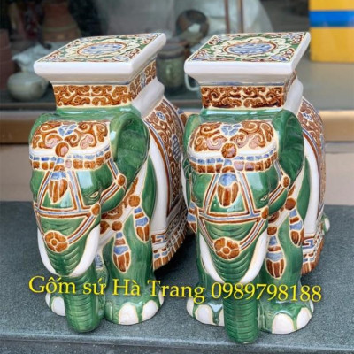 Đôn voi gốm sứ cao 43cm dài 50cm