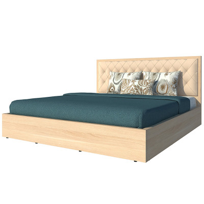 Giường ngủ cao cấp Tundo màu vàng sồi 160cm x 200cm